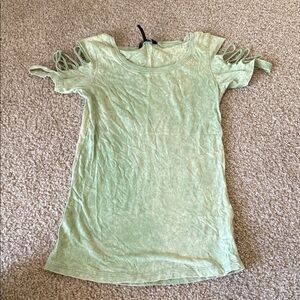 Nollie Light Green Short Cut Out Sleeve Tee Size XS